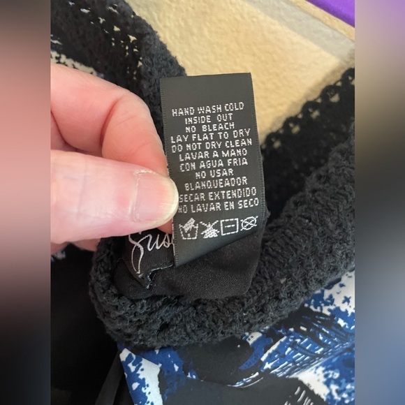 💃 PLUNGING NECKLINE CROCHET DETAIL Y2K V Neck Sz XL Sexy Loose & Tight Fit - Picture 6 of 9